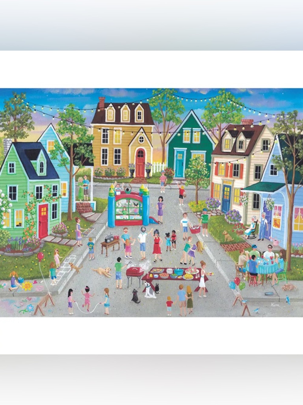 Spilsbury Premium ‘Block Party’ 1000 Pc Puzzle - Kim Leo Collection 1.75 lb